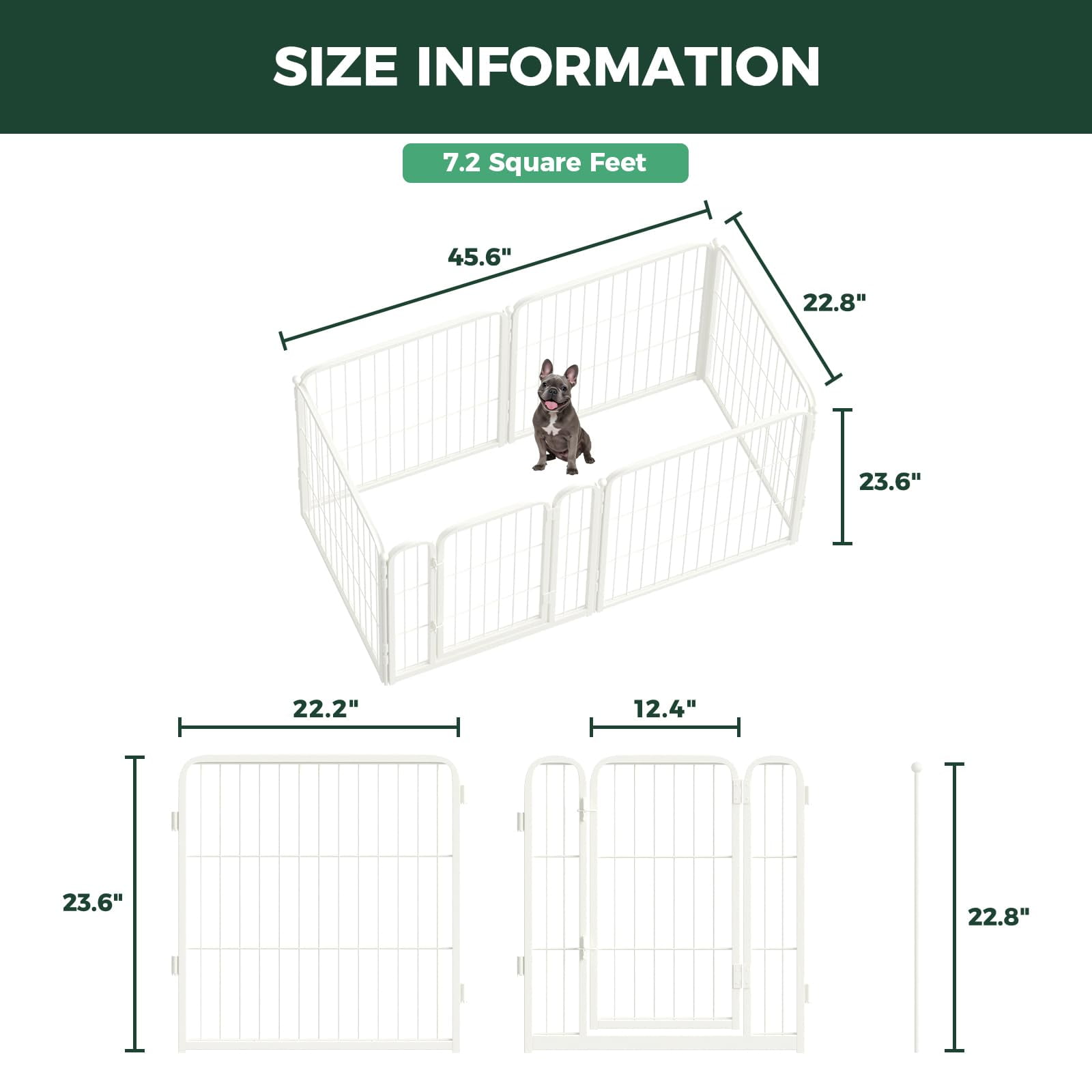 FXW Homeplus Unleashed Indoor Dog Playpen - Stress-Free and Safe Play, Heavy Duty 24 Inch 6 Panels Dog Pen for Puppy and Small Dogs, White│Patented