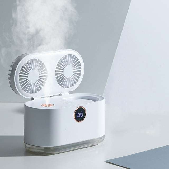 Dvkptbk Air Fan Double Spray Fan,-Conditioner,Night Lighting,Water Supply and Humidification,Intelligent Digital Display Cooler, Household Small Fan Lighting & Ceiling