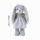 thumbnail image 3 of Conejito de peluche de 30CM, juguetes de peluche suaves y encantadores, conejito vestido gris, juguete de conejo de flor torcida, 3 of 9