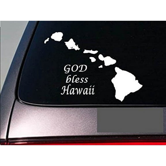 Hawaii God Bless 6" sticker *E717* state outline home map decal vinyl