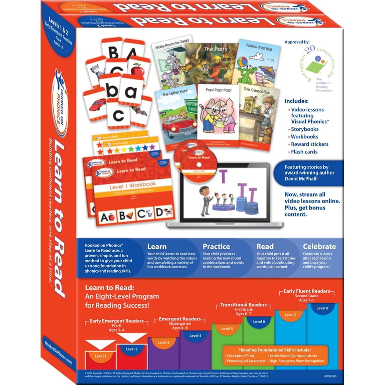 Hooked on Phonics Learn to Read Levels 1&2 Complete, Pre-K Readers