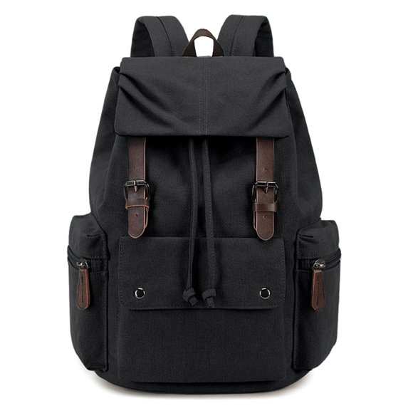 SPEKSEE Retro Canvas & Leather Laptop Backpack, 15.6 Inch Durable Unisex Bag for Hiking, Work & Travel, Water Resistant Daypack