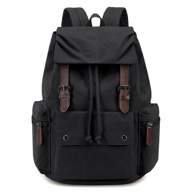 SPEKSEE Retro Canvas & Leather Laptop Backpack, 15.6 Inch Durable Unisex Bag for Hiking, Work & Travel, Water Resistant Daypack