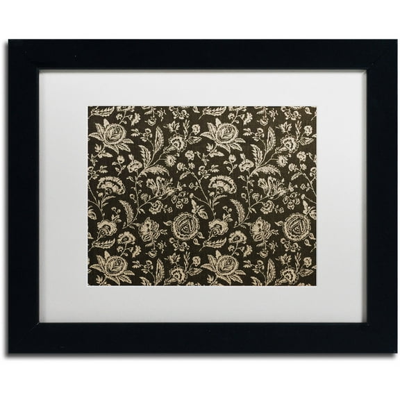 Trademark Fine Art "Toile Fabrics VIII" Canvas Art by Color Bakery White Matte, Black Frame
