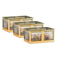 thumbnail image 4 of Collapsible Storage Bins with Lids TeqHome Wardrobe Closet Organizer 8.1Gal Stackable Plastic Storage Container with Wheels for Home Storage (3 Pack Yellow), 4 of 11