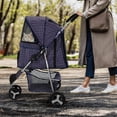thumbnail image 3 of Lenesta 3-Wheel Pet Stroller for Small Dogs/Cats - Lightweight Foldable Jogger with Storage Basket & Cup Holder, Plaid, 3 of 24