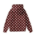 thumbnail image 4 of Cute Hoodies for Women Teen Girls Graphic Pullover Oversize Sweatshirt with Cat Ear Hood Pocket Trendy Hooded Tops (XL, Coffee|Dots), 4 of 5