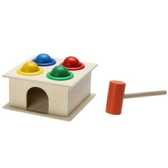 RKSTN Baby Toys Educational Toys Wooden Hammering Ball with Hammer Box Color Toy Educational Toys for Toddler Babies