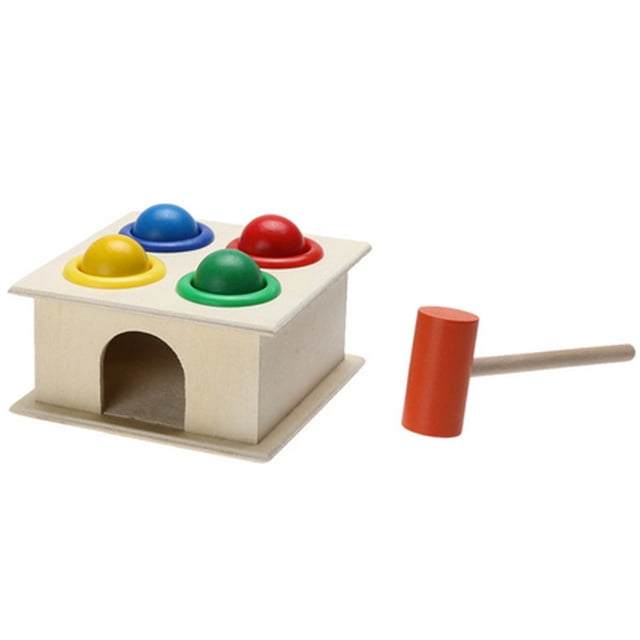 Rvkxad Wooden Hammering Toy, Color Matching Educational Game with Mallet for Toddlers, Learning Toy, Hammer Game
