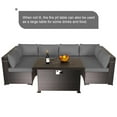 thumbnail image 2 of ALAULM 8 Pieces Outdoor Patio Furniture Set with Propane Fire Pit Table Outdoor Sectional Sofa Sets Patio Furniture 43" Gas Fire Pit Brown PE Rattan Patio Conversation Set w/6 Cushions, Gray, 2 of 9