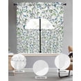 thumbnail image 2 of Blue Green Eucalyptus Swag Curtains for Living Room/Bedroom Windows, Spring Botanical Leaves Weeping Kitchen Curtains and Valances Set 36 Inch Length, Light Filtering Swags Valance Curtain Panels, 2 of 5