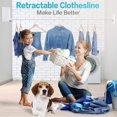 thumbnail image 5 of Dww-blanc Corde Linge Rtractable Pour Intrieur Et Extrieur - Robuste, 2 Fils Linge De 4,2 M En Acier Inoxydable, Fixation Murale - Blanc, 5 of 5
