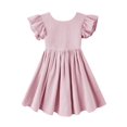 thumbnail image 2 of Vestido Dutebare rosa de algodón y lino con volantes Halter 120 (5-6T), 2 of 6