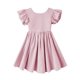thumbnail image 2 of Vestido Dutebare rosa de algodón y lino con volantes Halter 120 (5-6T), 2 of 6