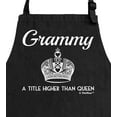 thumbnail image 2 of ThisWear Mother's Day Gift Grammy a Title Higher Than Queen Two Pocket Apron Black WAPN-0216, 2 of 4