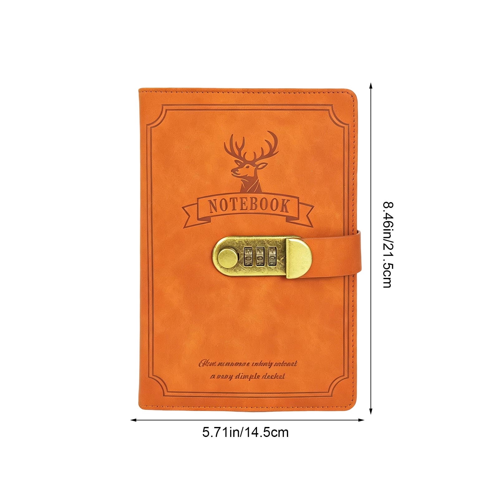 A5 Deer-Head Notebook with Lock and Combination Notepad Business-Style Thickened Diary Planner