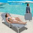 thumbnail image 5 of 3-in-1 Heavy Duty Tanning Chair in  with Adjustable 5-Position Design Portable Outdoor Lounger for Beach Use,,Warm Grey, 5 of 15