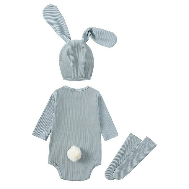AherBiu Baby Newborn Clothes Rompers Cotton with Hat Lightweight Short Jumpsuits Long Sleeve Crewneck Bodysuits Solid Color