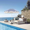 thumbnail image 2 of Boho Outdoor Patio Table Umbrella with Tassel 6ft Portable Fringe Beach Umbrellas For Sand Heavy Duty UPF50+ Blue and White Striped Patio Umbrella Tilt Wood Pole For Pool Travel Deck Garden, 2 of 6