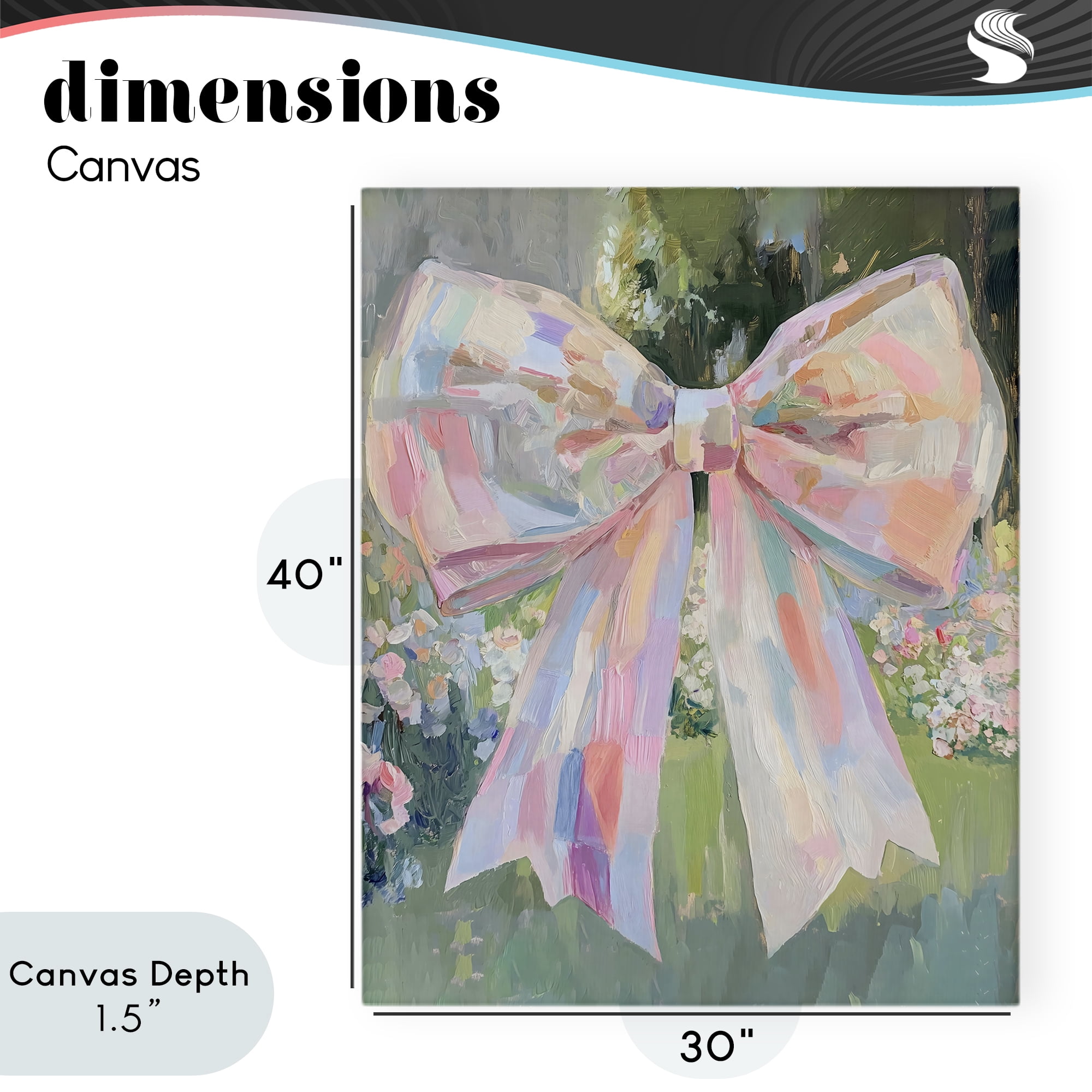 Stupell Industries Iridescent Pink Bow in Garden Canvas Wall Art, design by The Prints Vibe