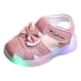 thumbnail image 3 of BOBOGOJP Girls Leather Soft Closed Toe Princess Flat Shoes Summer Sandals(Toddler/Little Kid) Pink for Size 5.5, 3 of 7