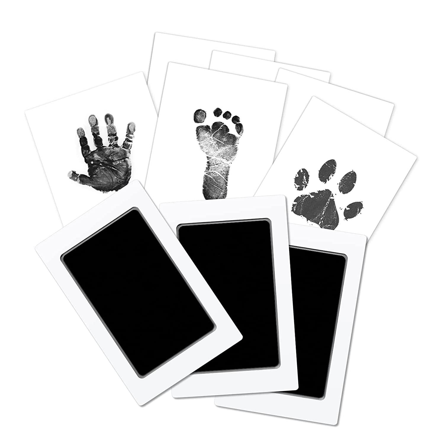 bangyoudaoo 3 Pcs Baby Footprint Handprint Kit Clean Touch Ink Pad