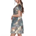 thumbnail image 2 of Disketp Cool Cloud White Dragon para Vestido de Manga Corta para Mujeres, Vestidos de Verano para Mujeres, Casual y Holgado para la Playa, 2 of 6