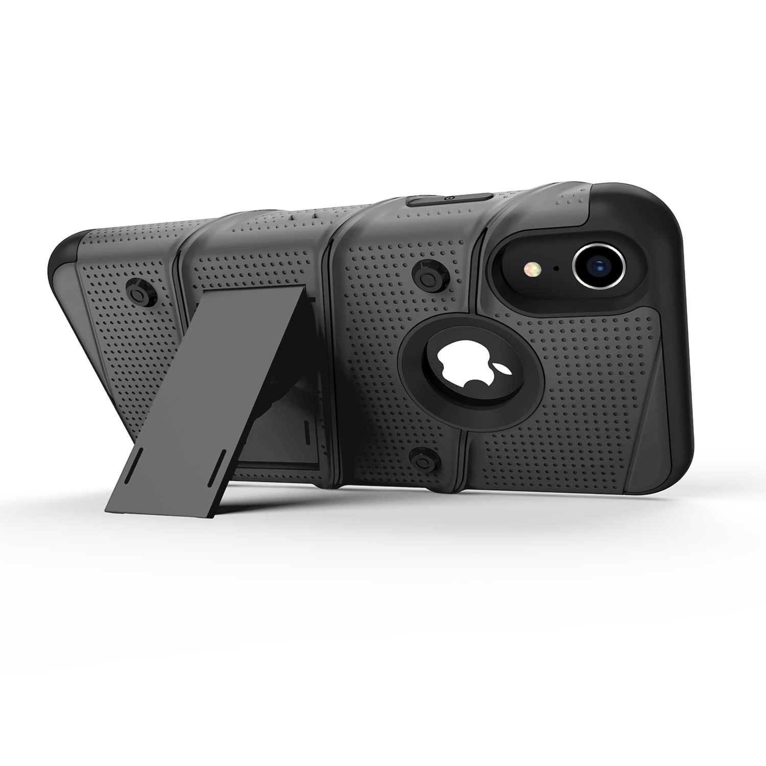 ZIZO Bolt Series for iPhone XR Case with Screen Protector Kickstand Holster Lanyard - Gun Metal Gray Gun Metal Gray/Black