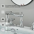 thumbnail image 3 of Widespread Bathroom Faucet Brushed Nickel Bathroom 3 Holes Faucet Bathroom Sink Mixer Tap With Drain, 3 of 6