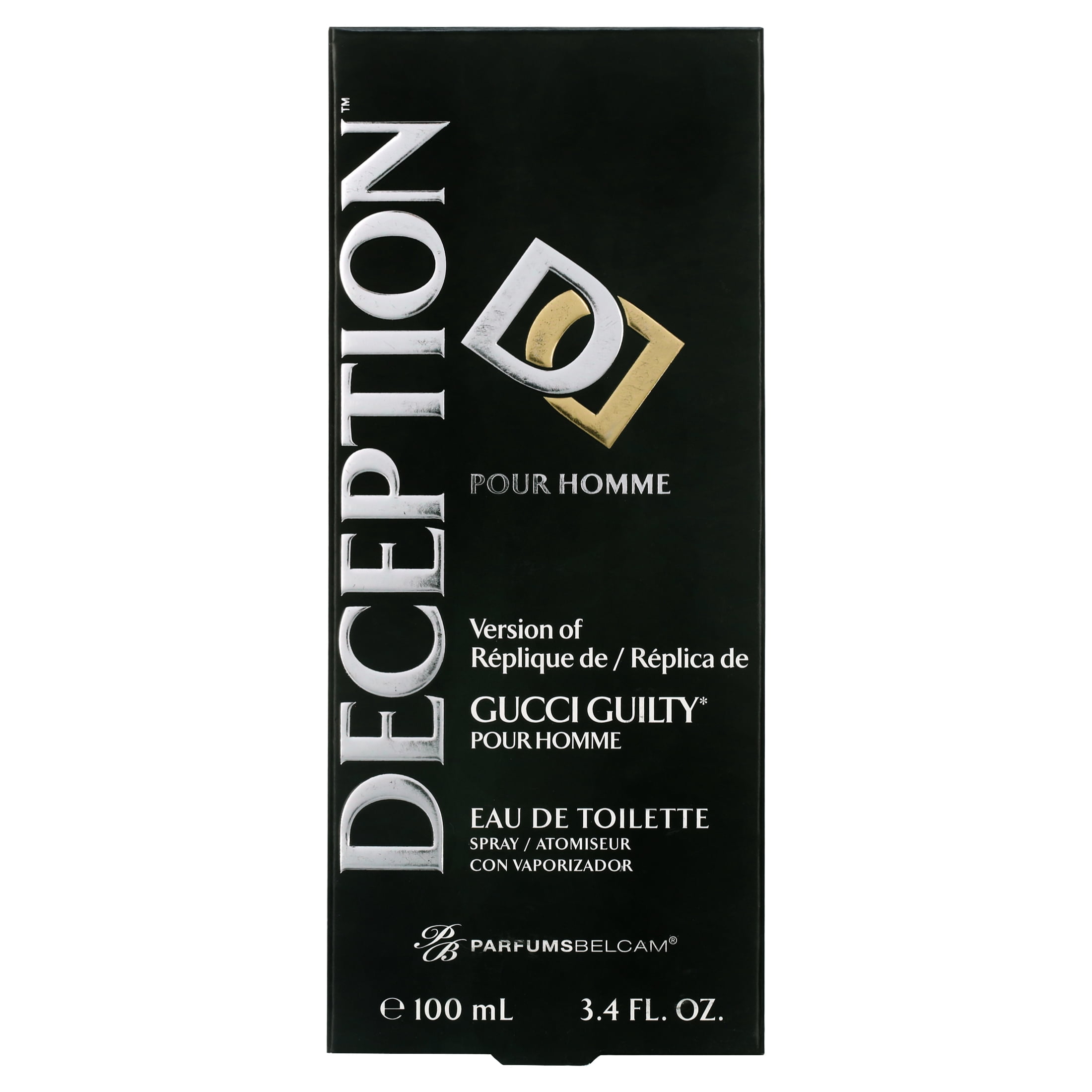 Deception Pour Homme, version of Gucci Guilty Pour Homme, by PB ParfumsBelcam, Eau de Toilette Spray for Men, 3.4 oz