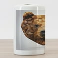 thumbnail image 3 of Bear Ceramic Toothbrush Holder, Fractal Geometric Look Portrait with Triangles Modern Art Inspired Design, Decorative Versatile Countertop for Bathroom, 4.5" X 2.7", Brown Black Pale Grey, 3 of 4
