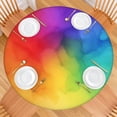 thumbnail image 2 of Rainbow Tie Dye Ink Pattern Round Fitted Tablecloth with Elastic Edge,Dining Table Cover Waterproof,Outdoor Round Tablecloth for Camping,Dining,Indoor and Outdoor, 2 of 7