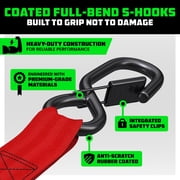 Rhino USA 1 x 10' Retractable Ratchet Straps 1,209lb Break Strength (Red 4-Pack)