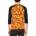 thumbnail image 2 of Halloween Candy Corn Mens Raglan T Shirt White-Black X-LG, 2 of 2