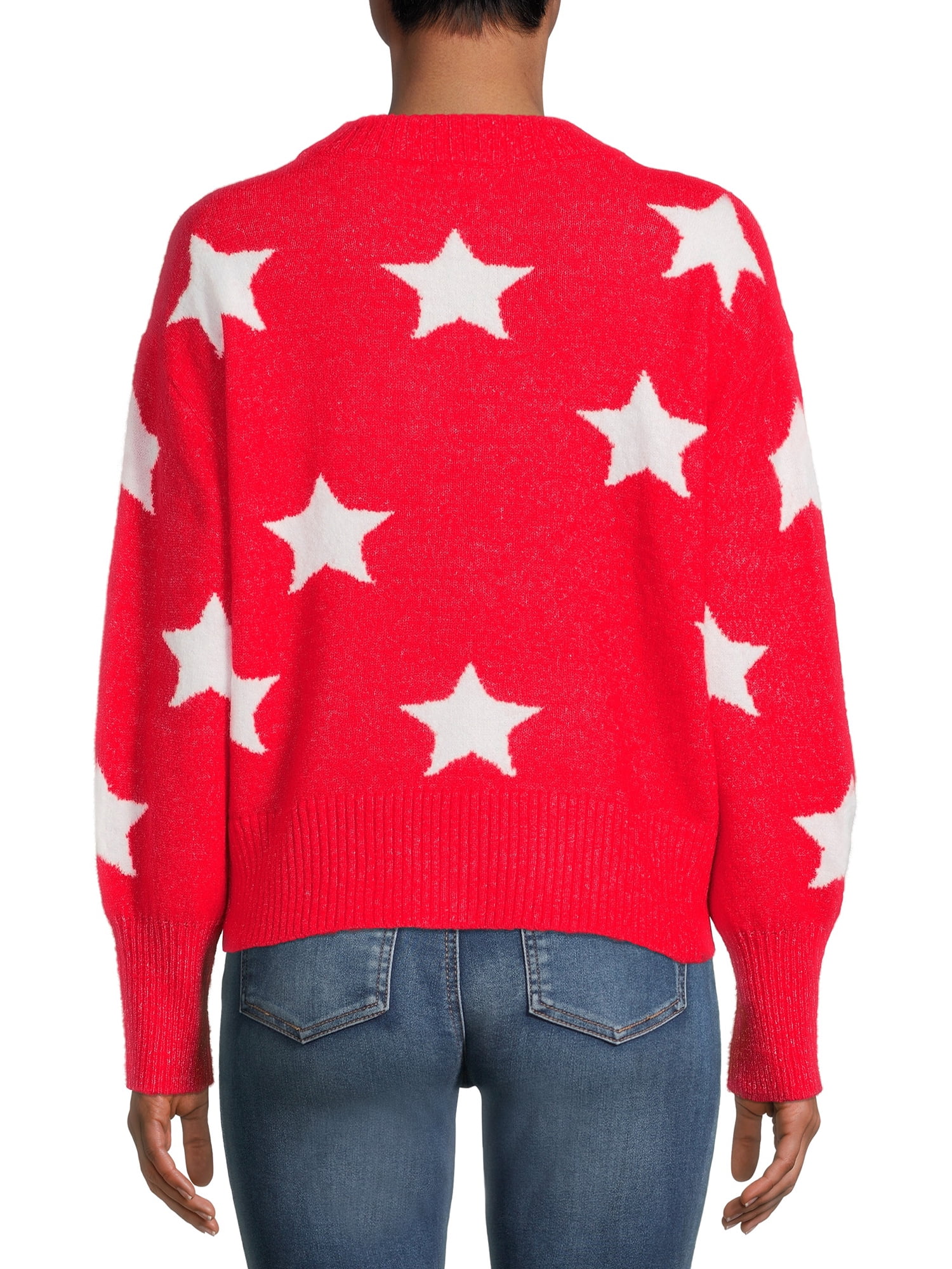 Heart N Crush Women's All Over Stars Pullover Sweater