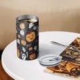 thumbnail image 3 of 20oz Coffee Tumblers Halloween Ghost Pumpkin Medley Pattern Stainless Steel Vacuum Insulated Travel Tumbler Coffee Cups Mug with Lid and Straw with Cleaning Brush for Cold & Hot Drinks, 3 of 5