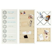 Gallery Solutions 4-Piece Wall Organization Command Center Set with Storage and Weekly Calendar, White