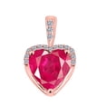 thumbnail image 2 of Aone Jewelry Engagement Necklace for Women 1.83 Carat Adorable Diamond and Heart Shape Gemstone Pendant Prong-Setting 10K Rose Gold With 18'' Box Chain, 2 of 6