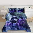 thumbnail image 2 of Castle Fairy Safari Wolf Crow Twin Comforter Sets,Floral Rose Butterfly Bedding Set, 2 of 8