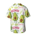 thumbnail image 6 of Lsque Avocado Work Out print Men's Cuban Collar Short Sleeve Shirt Summer Beachwear Casual Button Down Fashionable Vacation Leisure Shirt-4X-Large, 6 of 7