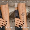 thumbnail image 2 of shiyou-CHARLNET Semi-Permanent Tattoos for Adult - 2 Weeks Long Last Small Flower Words Tattoos for Women Men Hand Neck Body/Fades Naturally/No Reflection/Waterproof/Realistic, Minimal Line Art, 2 of 4