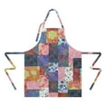 thumbnail image 2 of Colorful Pioneer Flower Patchwork Apron-Garden Aprons for Women with Pockets-Cotton Linen Waterproof Kitchen Cooking Gardening Aprons Adjustable for Kitchen,Cooking,BBQ and Salon 33x27 Inch, 2 of 7