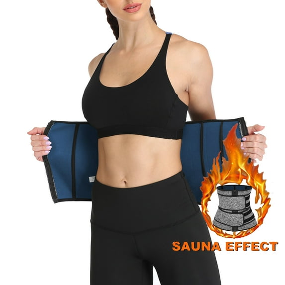 Lilvigor Polymer Sweat Waist Trainer Waist Trimmer Belts for Women Slimming Body Shaper Sauna Exercise Shapewear Double Wrap Belt