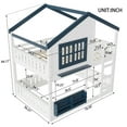 thumbnail image 4 of Bellemave Full Over Full Bunk Bed House Bunk Bed with Roof & Window, Low Loft Bunk Bed with Guardrails Shelf Bookcase for Teens, White and Blue, 4 of 8