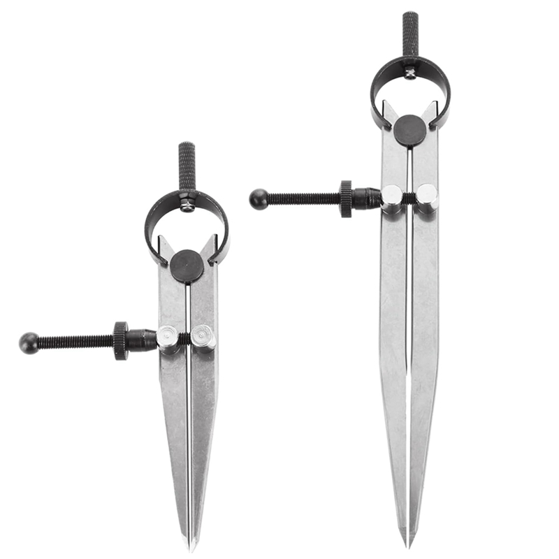 3 Pieces Adjustable Lockable Spring Wing Divider 4/6/8 Inch Carbon Steel Caliper Measuring Tool Leather Compass