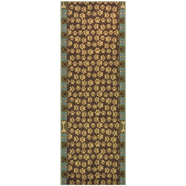 Custom Size Runner Rug Skid Resistant Backing Pick Your Own Size Rug Runner Pet Paw Teal Blue Color Animal Design Cut to Size Roll Runner Rugs By Feet Customize in USA Facility