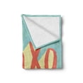 thumbnail image 2 of Xo Soft Flannel Fleece Throw Blanket, Pop Art Style Retro Hugs and Kisses on Vibrant Illustration, Cozy Plush for Indoor and Outdoor Use, 50" x 60", Dark Coral Turquoise, by Ambesonne, 2 of 6