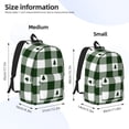 thumbnail image 3 of Hirioo Green White Lumberjack Plaid Canvas Backpack, Durable Travel Backpack with Multiple Compartments,Large Capacity, Backpack for School, Hiking, Work, 3 of 7