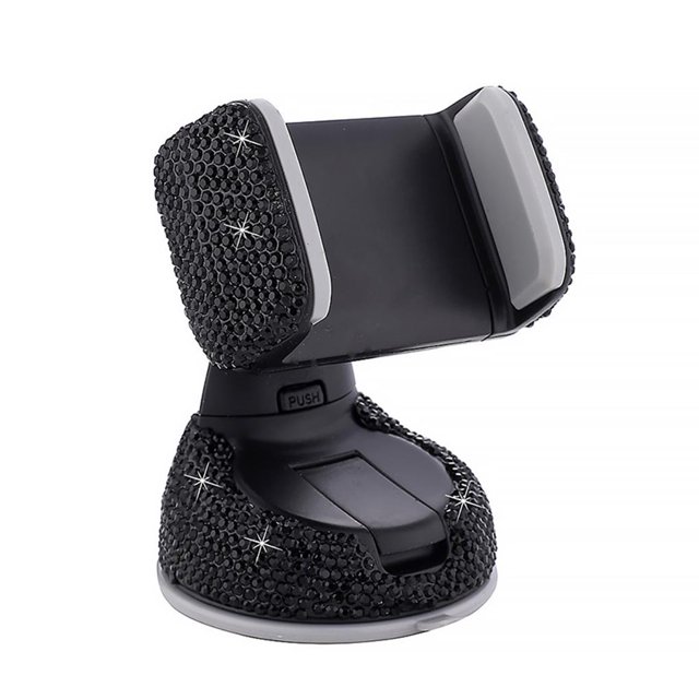 Soporte Para Teléfono De Coche De 360 Grados, Soporte Para Teléfono Móvil Con Diamantes, Ventosa, Soporte Para Teléfono, Navegación Para Coche, Soporte Para Teléfono Para Coche Minnieouse VI009141-01
