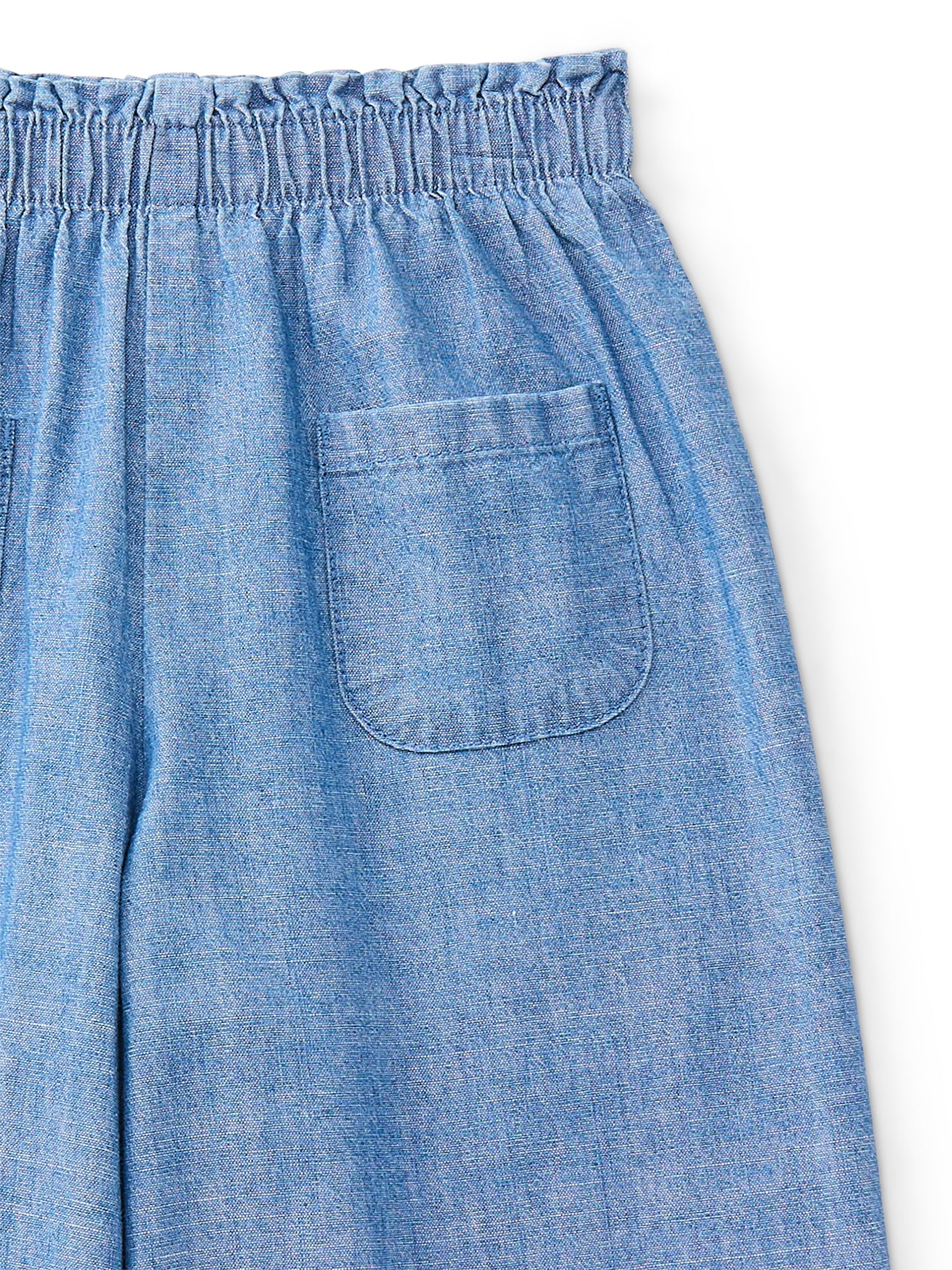 Wonder Nation Toddler Girls' Denim Top and Wide Leg Pants Set, 2-Piece, Sizes 12M-5T